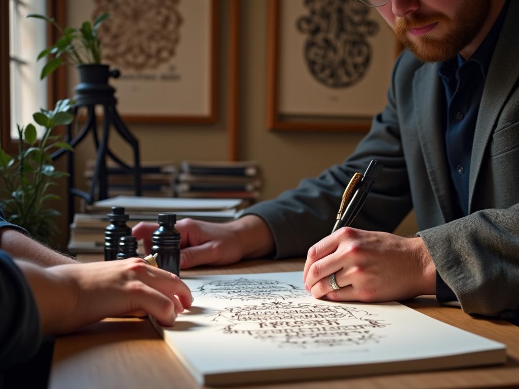 Équipe LierreCalli Atelier calligraphes professionnels